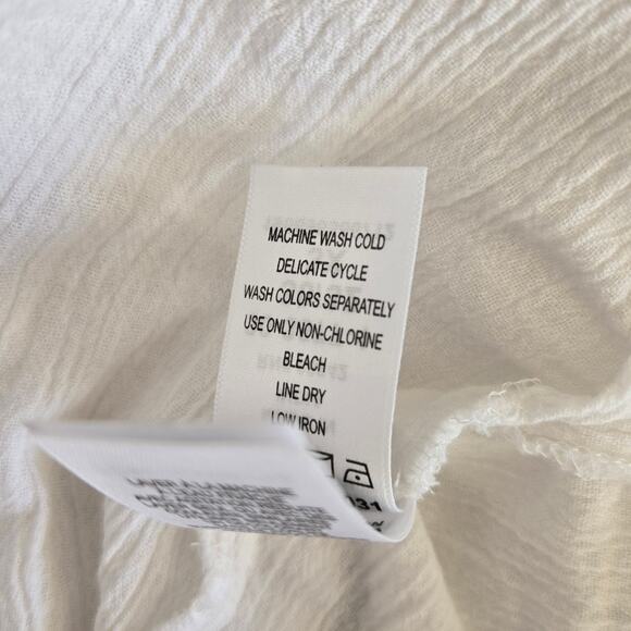 Woman Within Plus Size Embroidered Gauze Shirt Floral White Beach Summer 3X - Picture 14 of 14